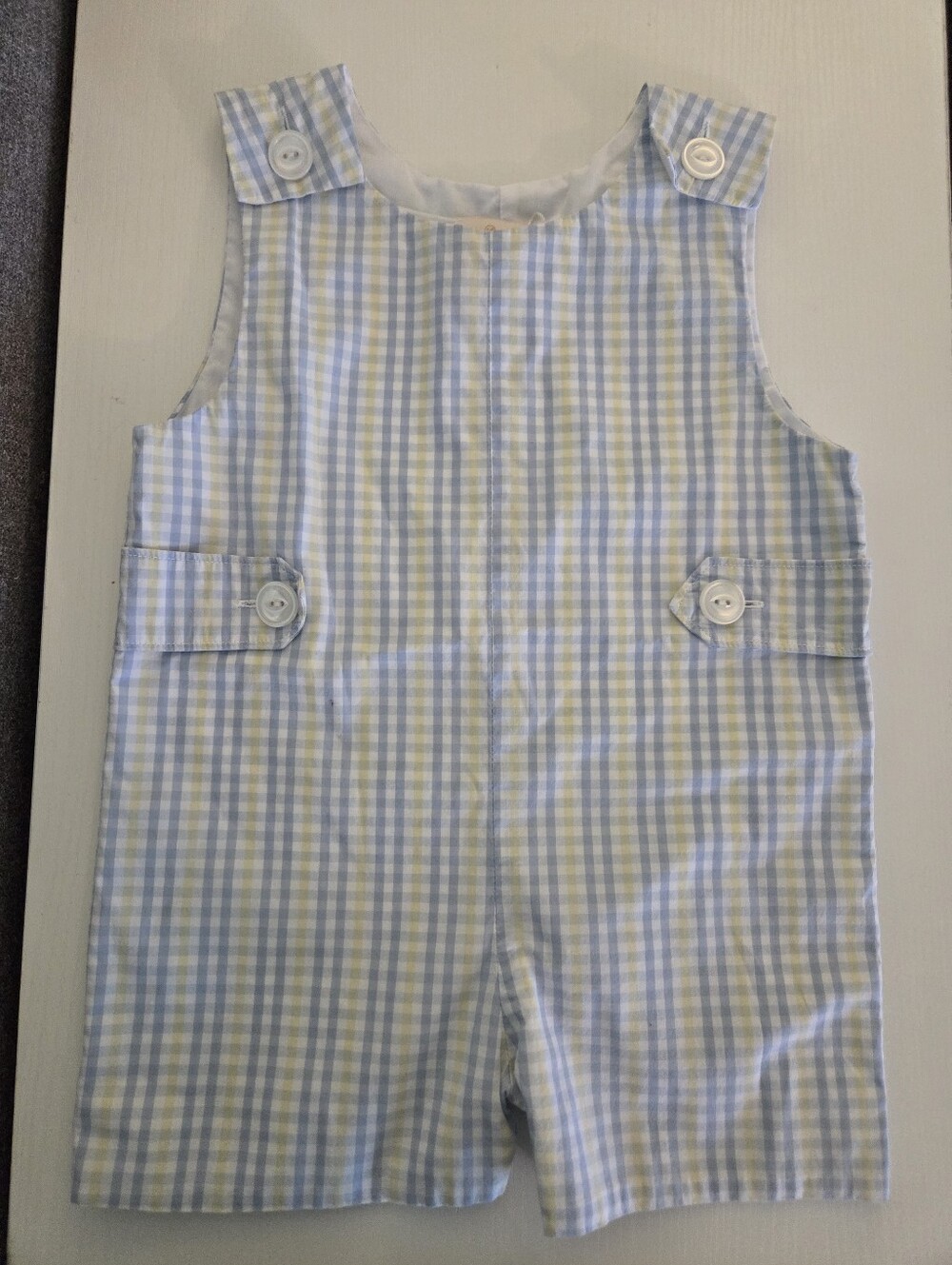 The Beaufort Bonnet Company Gingham JonJon Short Romper